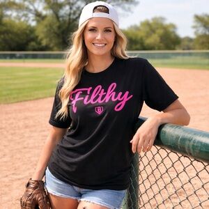 BSBL Lifestyle 101 Filthy Tee Black Pink Graphic Baseball Streetwear NWT Size M